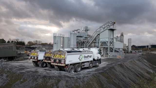 truck in front of a plant