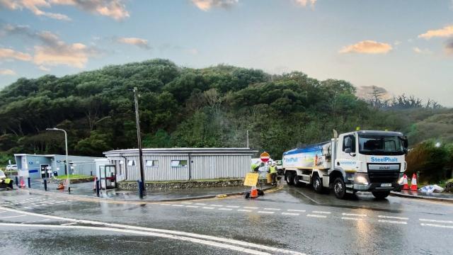 SteelPhalt manufacturing facility and truck